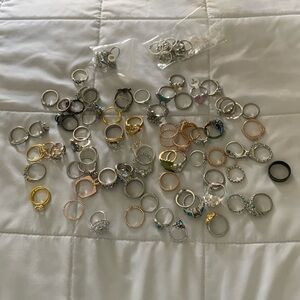 Mixed Metallic Women's Ring Set - Assorted Silver, Gold & Rose Tones